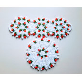 Banyo Lifi Yün El Örmesi 2'li Ceyizlik Seti Çiçek Desenli TURUNCU - 1