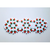 Banyo Lifi Yün El Örmesi 2'li Ceyizlik Seti Çiçek Desenli TURUNCU - 2