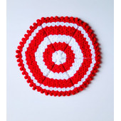 Banyo Lifi Yün El Örmesi Altıgen Düz Desenli KIRMIZI - 1