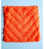 Banyo Lifi Yün El Örmesi Kare   - Düz Desenli - 2
