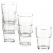 6 Adet Bardak Seti Cam MeridyenDukkan 17 cl, 6 Lı Set Su-Meşrubat Bardağı - 1