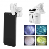 Led Lambalı Mini Büyüteç 60x Cep Telefonu Klipsli - 3