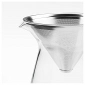 Kahve Demliği Cam-Paslanmaz Çelik, MeridyenDukkan 0,6 lt Çelik Filtre - 2