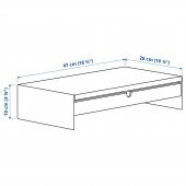 Monitör Yükseltici MeridyenDukkan Beyaz Renk 47x26x10 cm Bambu, Çekmeceli Monitör Standı - 2
