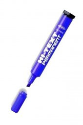 Mavi Kesik Uçlu Markör Permanent Kalem 3 Adet Hı-Text Marker Mürekkep Siyah 30 Ml 1 Adet Brons Koli Kalemi - 2