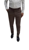 Yazı Klasik Fit Likralı Erkek Kanvas Pantolon-6358 - 1