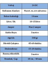 Düzey Pompa Düzey 24 Volt Çakmaklık Girişli Mini(Küçük) Mazot Aktarma(Sıvı Transfer) Dalgıç Pompası(Su,yağ,süt) - 2