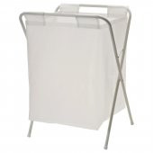 50 Litre Beyaz,Katlanır, Çamaşır Sepeti MeridyenDukkan Açılır Kapanır Pratik Kirli Sepeti 50 Lt U42X G43X Y60 cm - 1