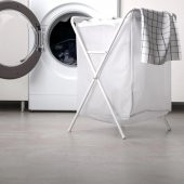 50 Litre Beyaz,Katlanır, Çamaşır Sepeti MeridyenDukkan Açılır Kapanır Pratik Kirli Sepeti 50 Lt U42X G43X Y60 cm - 4