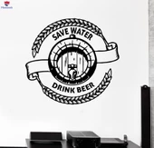 Duvar Sticker Bira Varil Içki Yazı Kelimeler Alıntı Oturma Odası, Ofis, Dükkan Sticker - 1