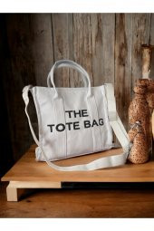 Beyaz Kanvas The Tote Bag Trend Çanta - 1