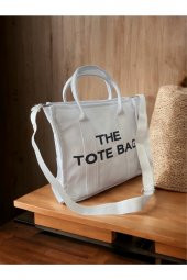 Beyaz Kanvas The Tote Bag Trend Çanta - 2