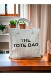 Beyaz Kanvas The Tote Bag Trend Çanta - 3
