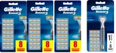 Gillette Sensor3 Erkek Tıraş Bıçakları 8+8 +8+6 yedek + Makina - 1