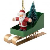 1 Adet 11x7cm Metal Kızakta Noel Baba Ağaç Süsü - 2