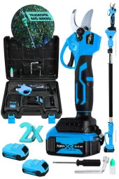 Lieber German Teknoloji BLU 798 Vf 25Ah  2.5 Metre Teleskopik Uzatmalı Akülü Dal Budama Kesme Makası Makinesi - 1
