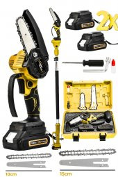Dozzer YL-Q 798 Vf 25 Ah Akülü Şarjlı Teleskopik 10 Ve 15 Cm Palalı Dal Kesme Budama Testere Bıçkı Makinesi - 1