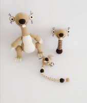 Buz Devri Sid Yeni Doğan Seti Amigurumi Organik Oyuncak - 3