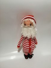 Pijamalı Noel Baba Amigurumi Organik Oyuncak - 4