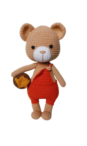 Ayıcık Danny ve Bal Kavanozu Amigurumi Organik Oyuncak - 1