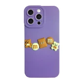 iPhone 15 Pro Kılıf 3D M Bear Kamera Korumalı Silikon Kapak - 9