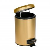 ELİT İKİLİ BANYO SETİ - GOLD ( 3LT ÇÖP KOVASI + TUVALET FIRÇASI ) - 3