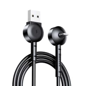 Baseus Maruko Serisi 2.1A 1 Metre Apple iPhone Lightning Stand Şarj Kablosu Siyah- CALQX-01 - 2