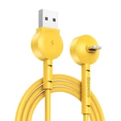 Baseus Maruko Serisi 2.1A 1 Metre Apple iPhone Lightning Stand Şarj Kablosu Siyah- CALQX-01 - 4