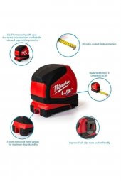 Milwaukee T4932459596 Ağır Hizmet Tipi Pro Kompakt Şerit Metre 8m26ft - 4