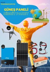 Güneş Enerjisi Hibrit Paket 7.2 KVA İnverter 450 watt Güneş Paneli 200 Amper Jel Akü İ-2000W 48V Rüzgar Türbini + Hibrit Şarj Kontrol - 1