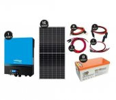 Güneş Enerjisi Hibrit Paket 7.2 KVA İnverter 450 watt Güneş Paneli 200 Amper Jel Akü İ-2000W 48V Rüzgar Türbini + Hibrit Şarj Kontrol - 2