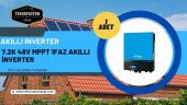 Güneş Enerjisi Hibrit Paket 7.2 KVA İnverter 450 watt Güneş Paneli 200 Amper Jel Akü İ-2000W 48V Rüzgar Türbini + Hibrit Şarj Kontrol - 5