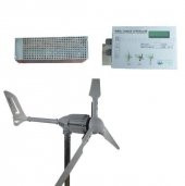 Güneş Enerjisi  Hibrit Paket 3 Kva Tam Sinüs İnverter 330 watt Güneş Paneli 150 Amper Jel Akü 1000 WATT 24 V Rüzgar Türbini + Yerli Şarj Kontrol Cihazı Rüzgar Türbini Set - 12