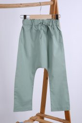 Babyhola Pamuk Bluz Keten Pantolon Kız Erkek Çocuk Salaş Takım Beyaz Mint 1200 thumbnail 4