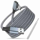 Cosmostech Meta Quest Sanal Gerçeklik Gözlüğü için Link Kablosu 1/2/3/Pro/Pico Uyumlu 3.2 Hızlı Data Kablosu 5m – G - 1