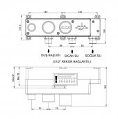 Eca Novita Ankastre Banyo Bataryası 2 Parça Set / 3 Yollu (102167314H-K+102166303H) - 5