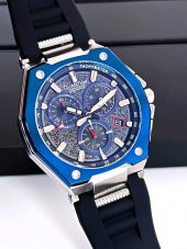 PWG1005.051 İç Fonksiyonları Aktif 10 Atm Anti Alerjik Silikon Kordonlu Erkek Kol Saati+Bileklik thumbnail 2