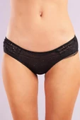 GALIANA A Plus Siyah Tül Ve Pul Detaylı Mini Slip Külot - 1