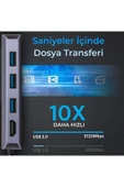 Bix BX10HB 8in1 Type-C Hub HDMI, PD Şarj, 1Gbps RJ45, 3x USB, Macbook Uyumlu Çoklayıcı Adaptör - 4