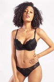 GRACIA A Plus Siyah Destekli Dantelli Push Up Sütyen - 3