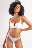 GRACIA A Plus Beyaz Dantelli Destekli Push Up Strapless Sütyen - 3