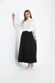 FTZ Women Kadın Pliseli Etek  Siyah 30390 thumbnail 4