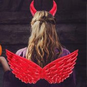 Melek Kanadı Saten Parlak Kırmızı 45x25 cm thumbnail 2