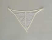 ASM1232 Kadın 4 Lü Ekru Dantel İlk Aşkım String - 5