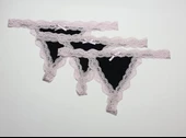 ASM1224 Kadın 3 Lü Pembe Siyah Düşler Dantel String thumbnail 4