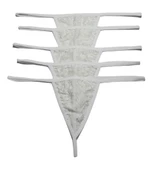 ASM1222 Kadın 5 Lü Ekru Lez Dantel Üç gen Sevgilim String - 1