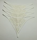 ASM1232 Kadın 4 Lü Ekru Dantel İlk Aşkım String - 2