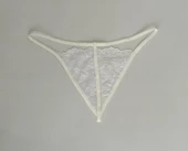 ASM1232 Kadın 4 Lü Ekru Dantel İlk Aşkım String - 6