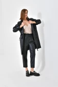 FTZ Women Kadın Deri Pantolon  Siyah RBN4049 thumbnail 3