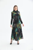 FTZ Women Kadın Likra Tül Elbise  Yeşil 30417 thumbnail 5